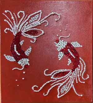 Fish picture done in pearl art